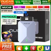 Mucar bt200 max can fd obd2 scanner 15 redefinições ai ferramentas de diagnóstico do carro todos os sistemas de varredura automática controle