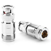 2pcs Type N Female to BNC Male RF Connector Coaxial Adapter Test Converter with Medium Frequency Copper Material for RF