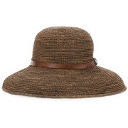 IBELIV | Rova Brown Bucket Hat With Cotton Strap And Wide Brim Raffia For Women Gloves - Women