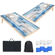 Cornhole (Corn Tos) 121 x 61 cm Solid Wood Blind Hole Game Set with 2 Corn Hole Boards, 8 Bean Bags and 1 Carry Bag